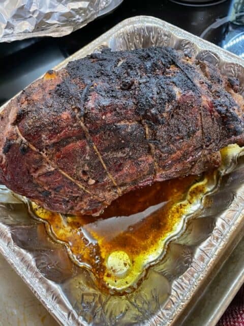 cooking prime rib roast on a pellet grill